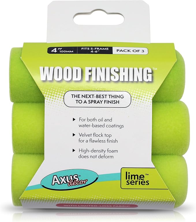 Axus Decor Wood Finish Roller Sleeve – 4" Pack of 3
