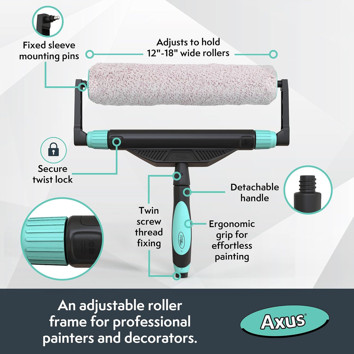 Axus Decor Wide Paint Roller Frame, 12-18"